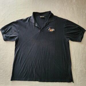 Alaska Eagle Embroidered Polo Shirt Mens XL Navy Cotton Pique Office Golf Work